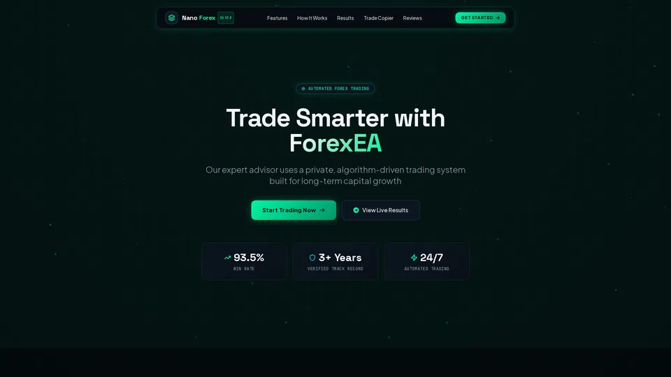 Homepage snapshot at launch