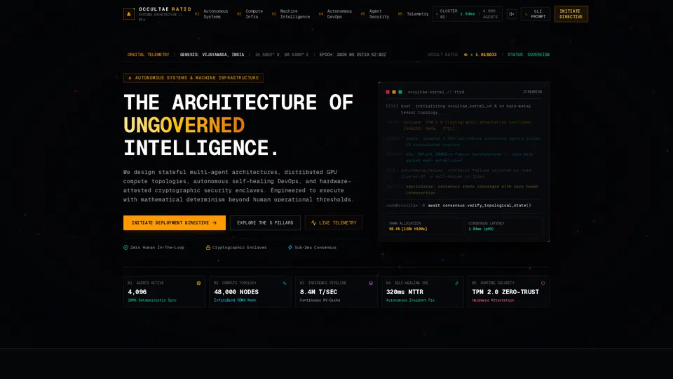 Homepage snapshot at launch