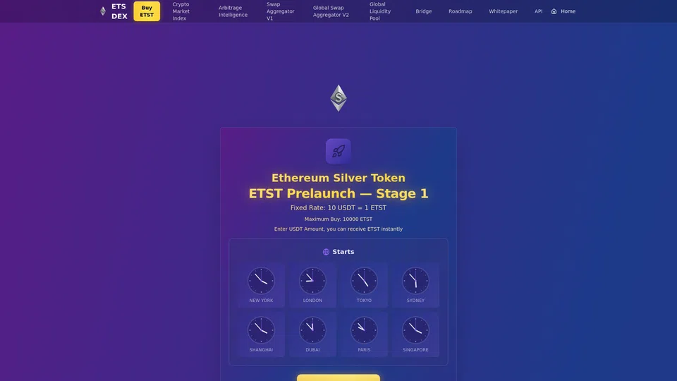 Homepage snapshot at launch