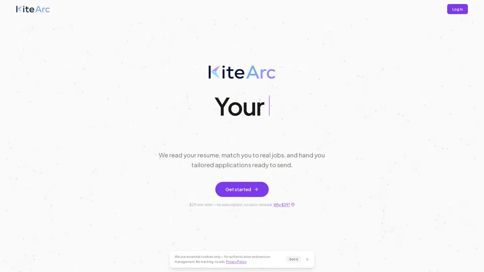 Homepage snapshot at launch
