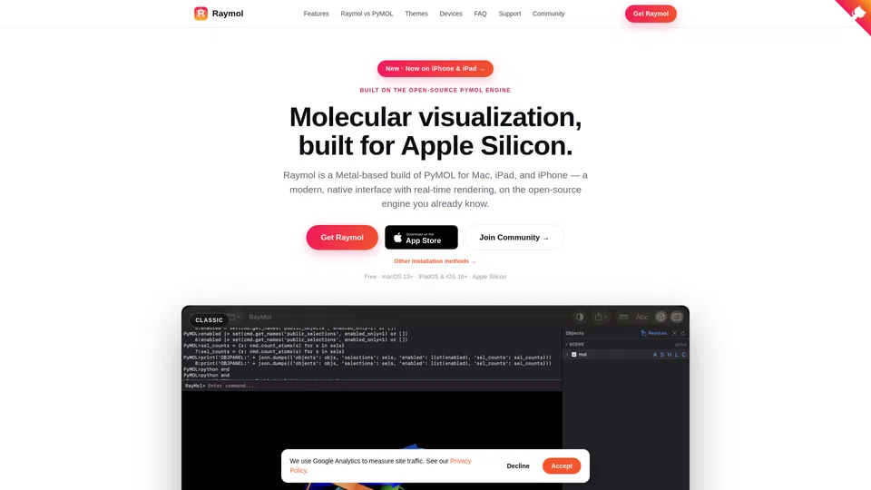 Homepage snapshot at launch