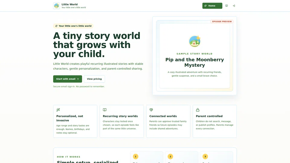Homepage snapshot at launch