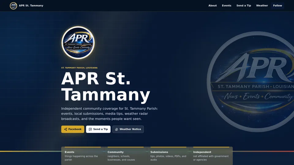 Homepage snapshot at launch