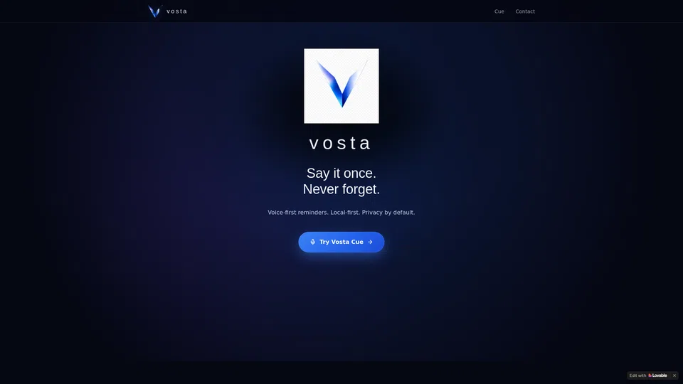 Homepage snapshot at launch