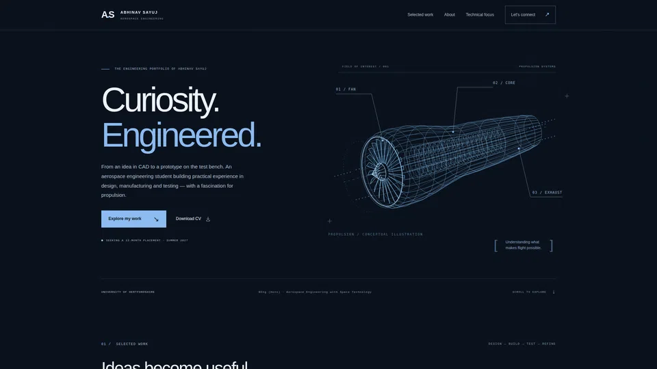 Homepage snapshot at launch