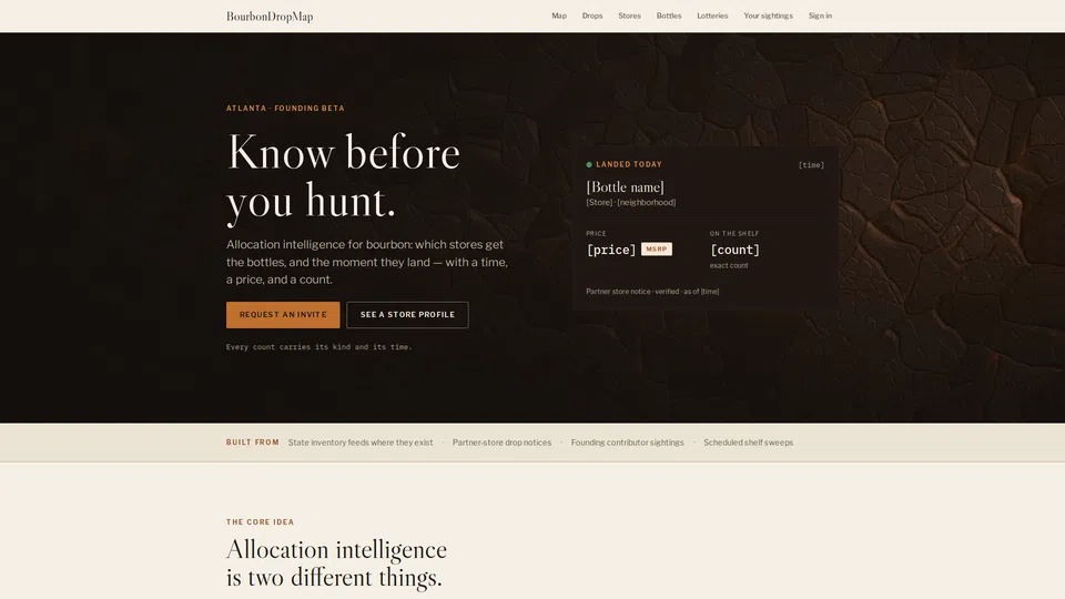 Homepage snapshot at launch