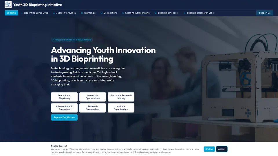 Homepage snapshot at launch