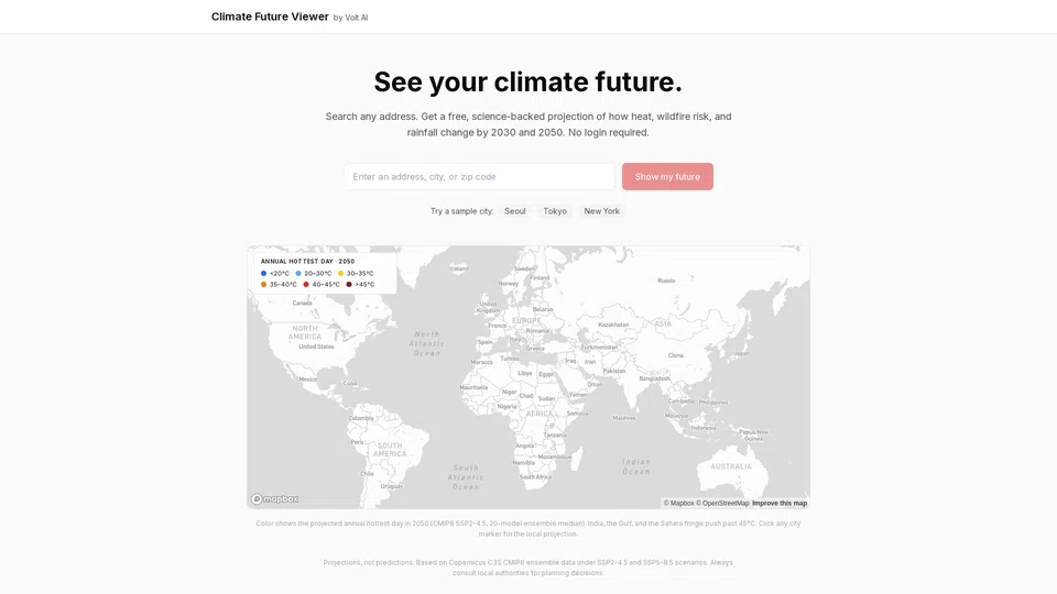 Homepage snapshot at launch