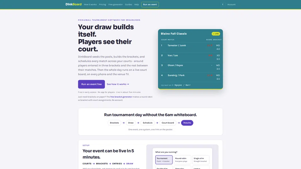 Homepage snapshot at launch