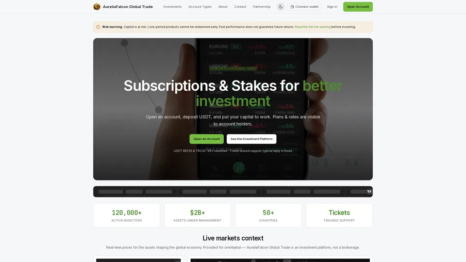 Homepage snapshot at launch