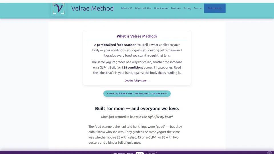 Homepage snapshot at launch