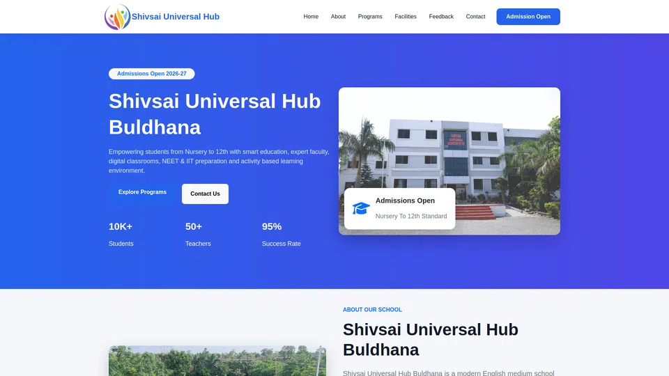 Homepage snapshot at launch