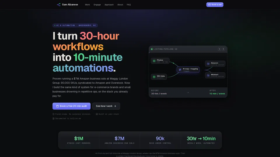 Homepage snapshot at launch