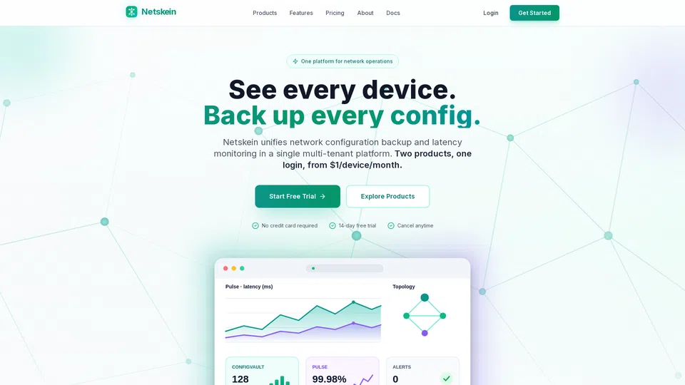 Homepage snapshot at launch