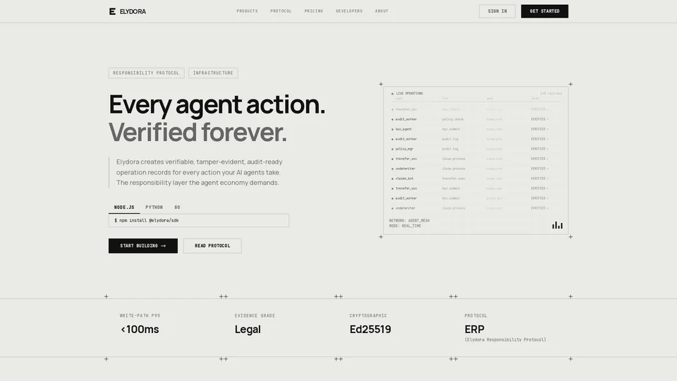 Homepage snapshot at launch
