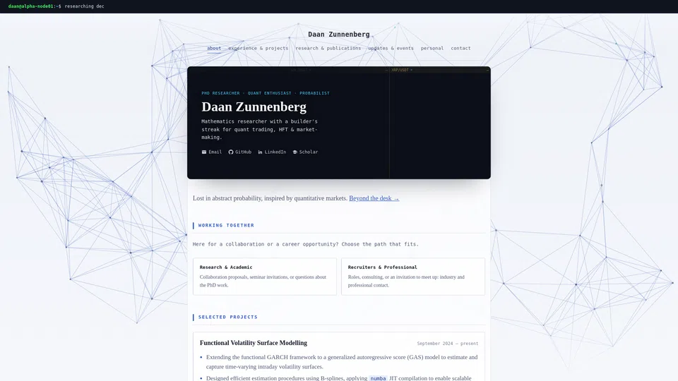 Homepage snapshot at launch