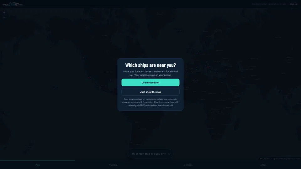 Homepage snapshot at launch