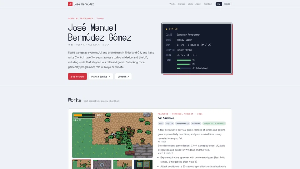 Homepage snapshot at launch