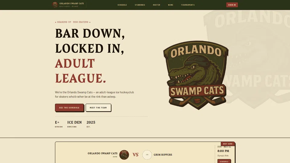 Homepage snapshot at launch