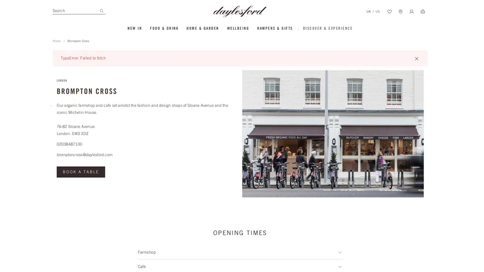 Homepage snapshot at launch