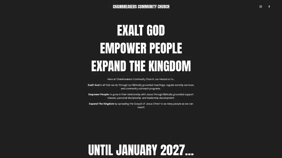 Homepage snapshot at launch