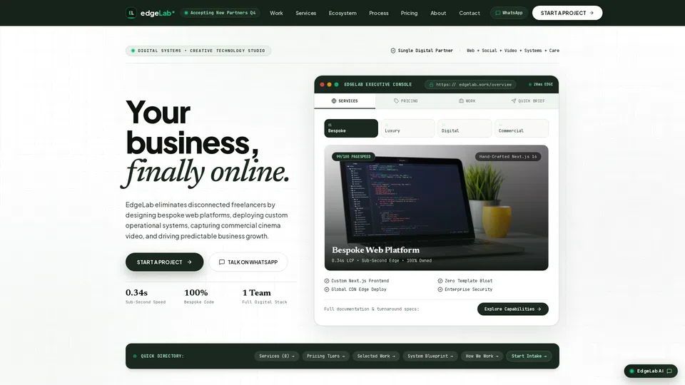 Homepage snapshot at launch
