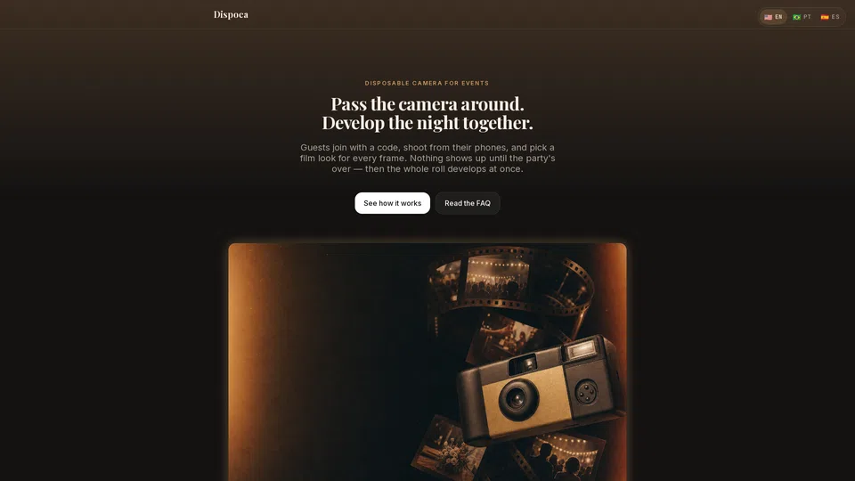 Homepage snapshot at launch