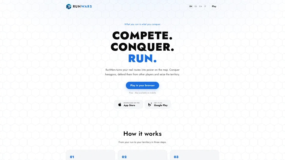 Homepage snapshot at launch