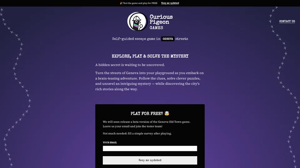 Homepage snapshot at launch