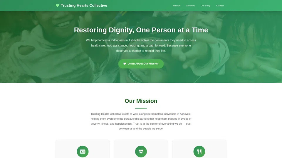 Homepage snapshot at launch