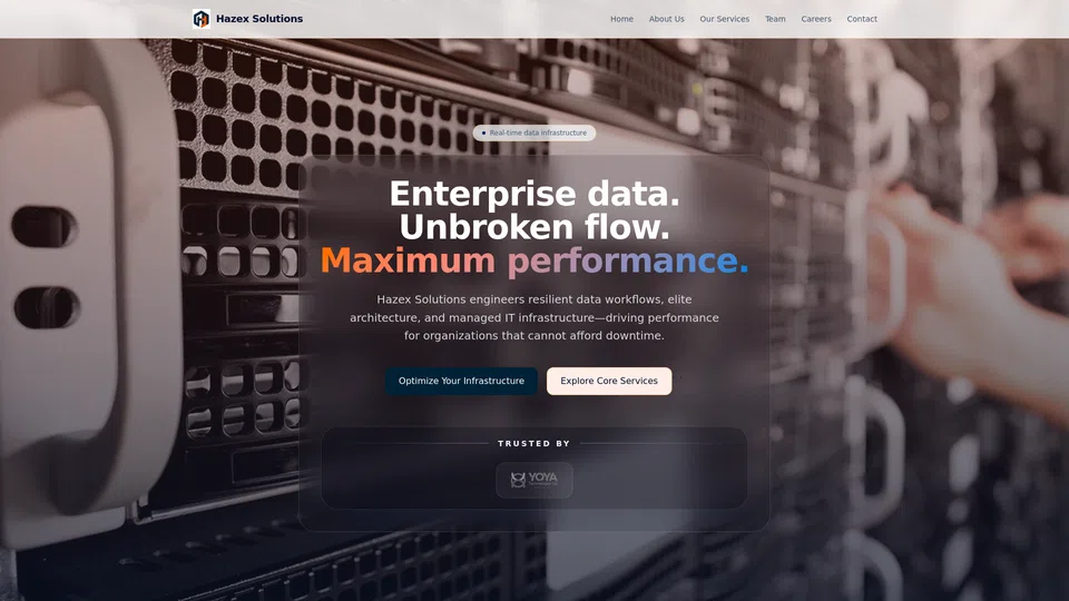 Homepage snapshot at launch