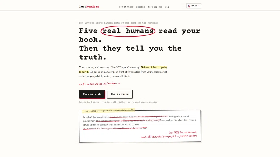 Homepage snapshot at launch