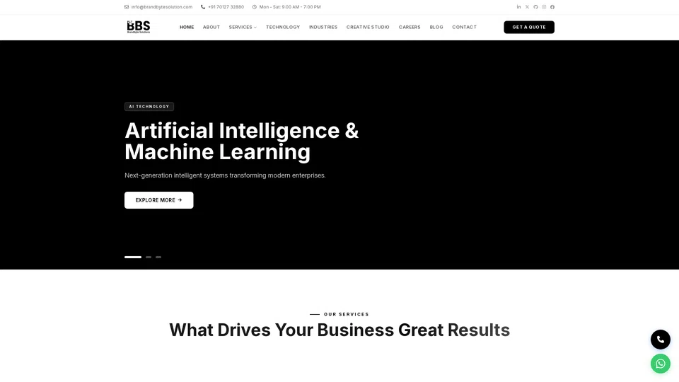 Homepage snapshot at launch