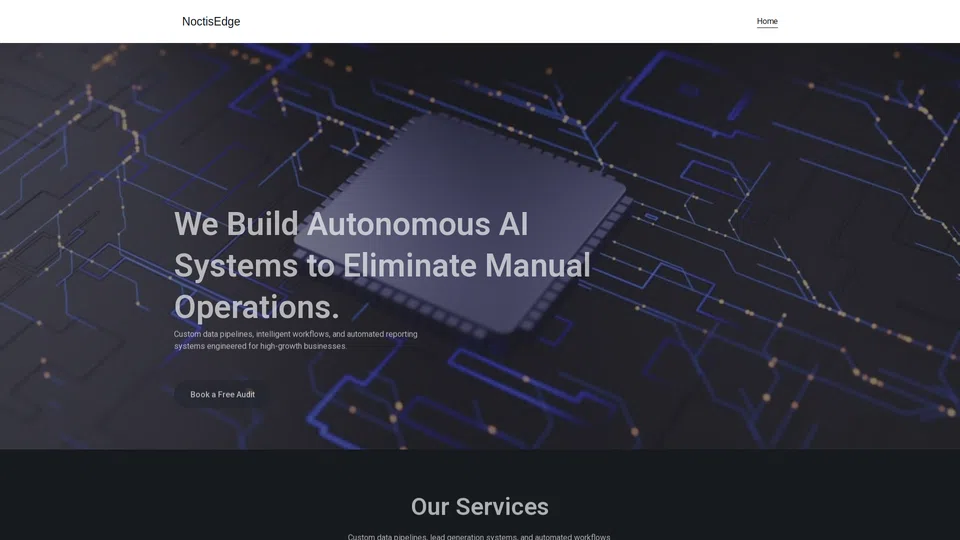 Homepage snapshot at launch