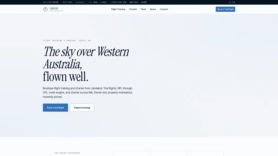 Homepage snapshot at launch