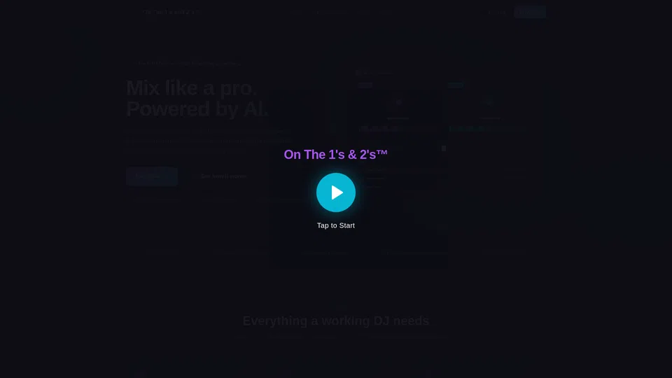 Homepage snapshot at launch