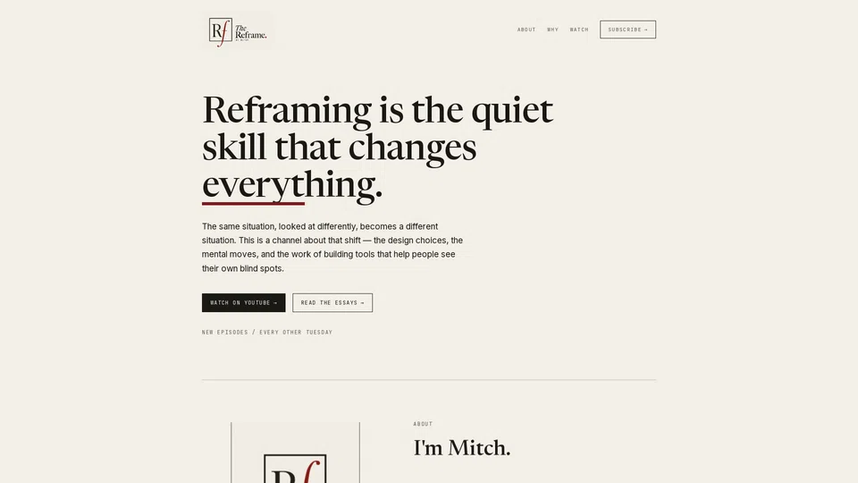 Homepage snapshot at launch