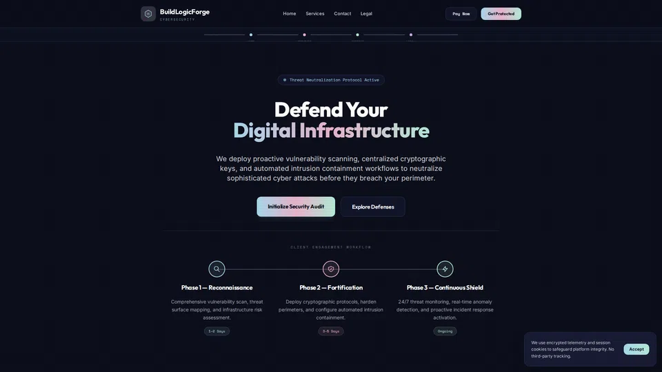 Homepage snapshot at launch