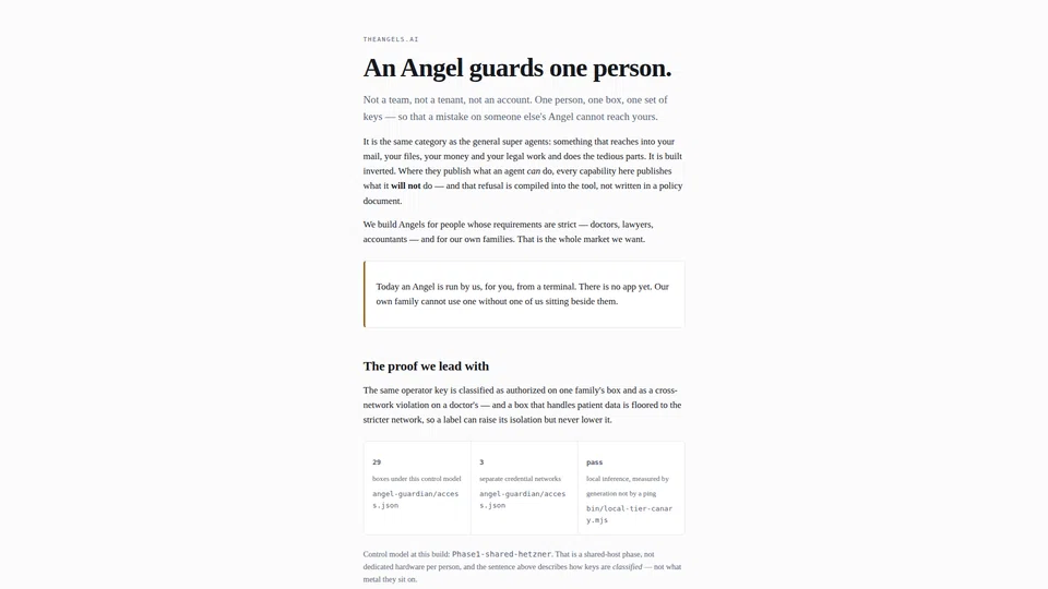 Homepage snapshot at launch
