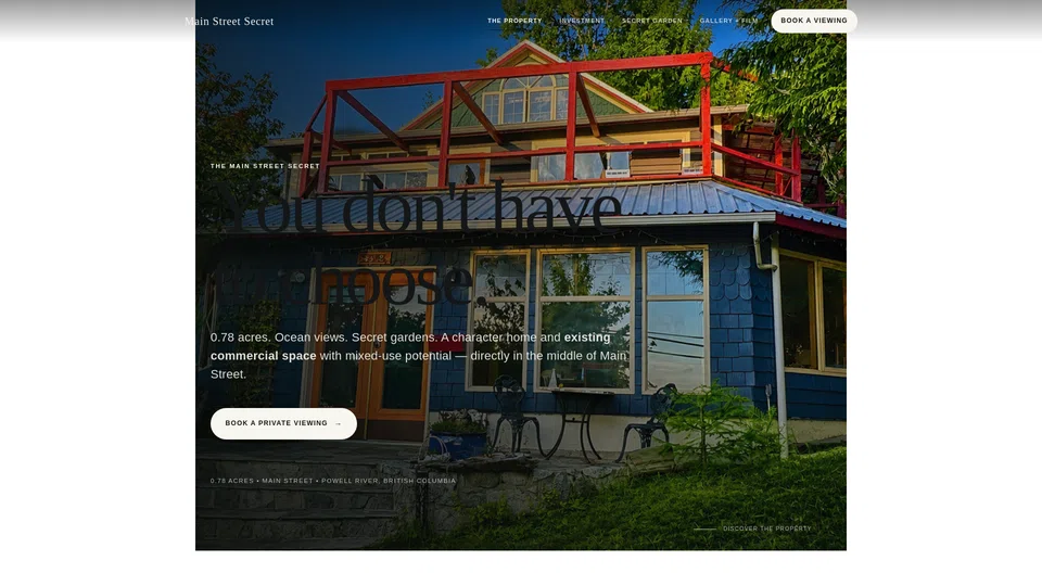 Homepage snapshot at launch