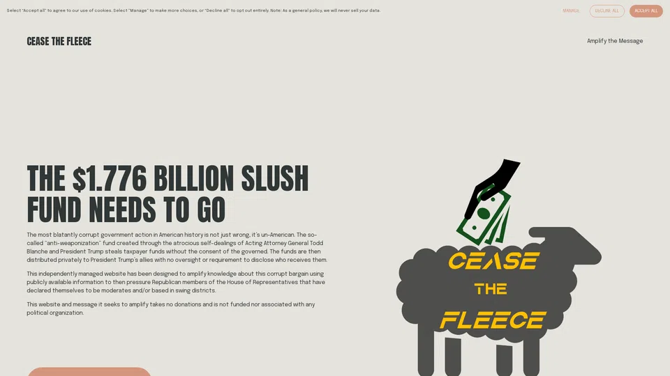 Homepage snapshot at launch