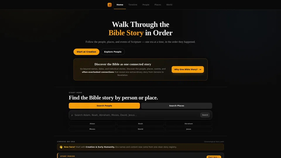 Homepage snapshot at launch
