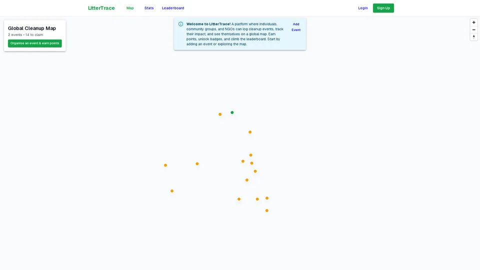Homepage snapshot at launch