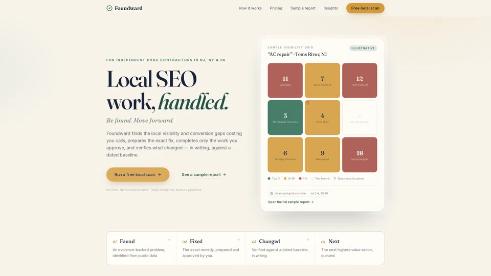 Homepage snapshot at launch