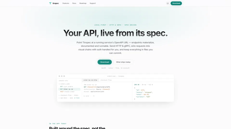 Homepage snapshot at launch