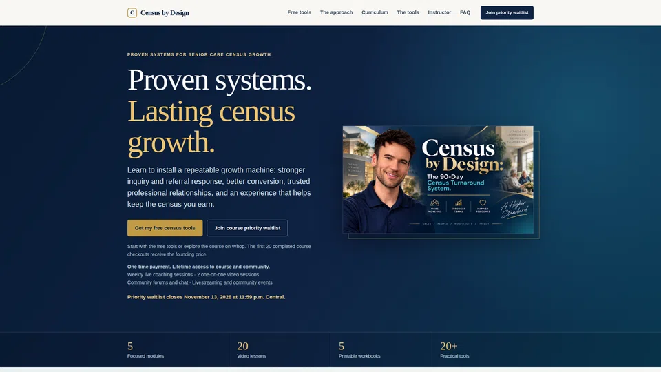 Homepage snapshot at launch