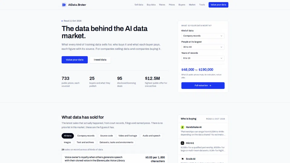 Homepage snapshot at launch