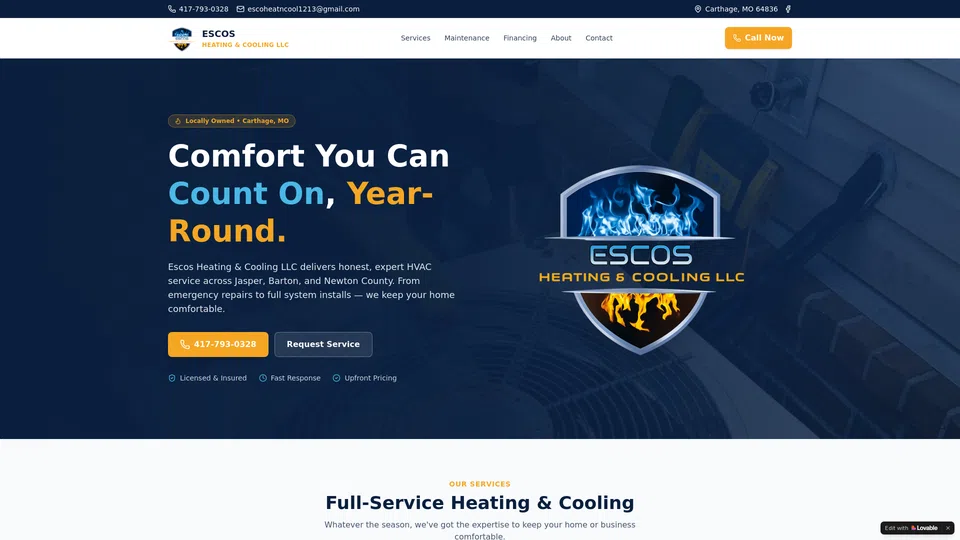 Homepage snapshot at launch