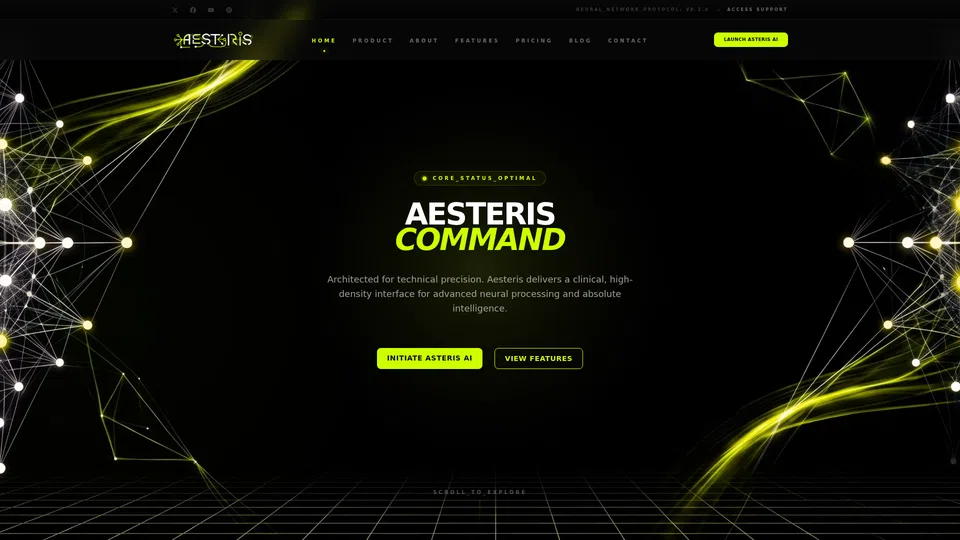Homepage snapshot at launch