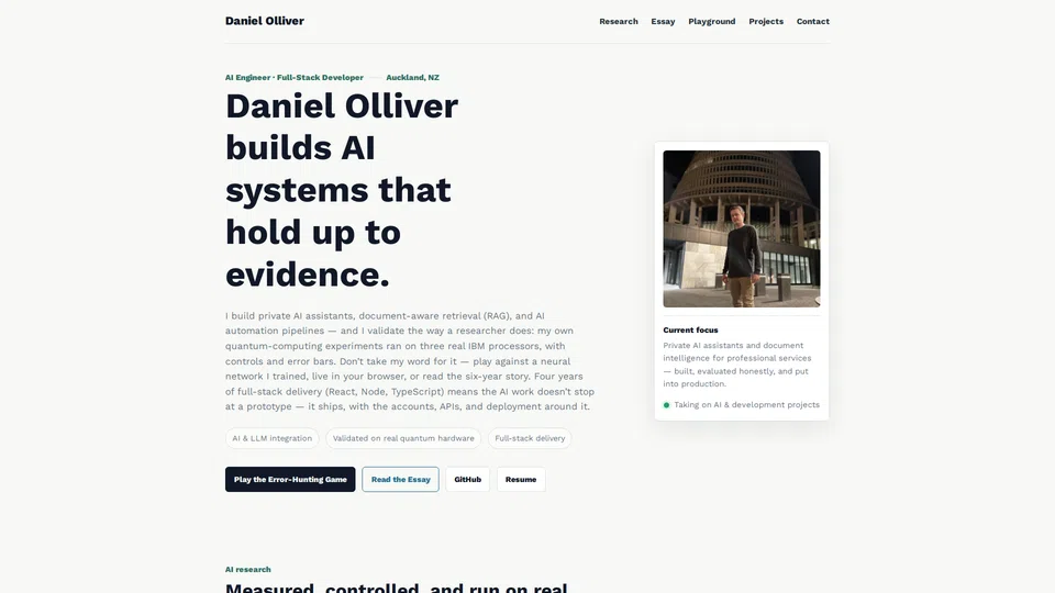 Homepage snapshot at launch